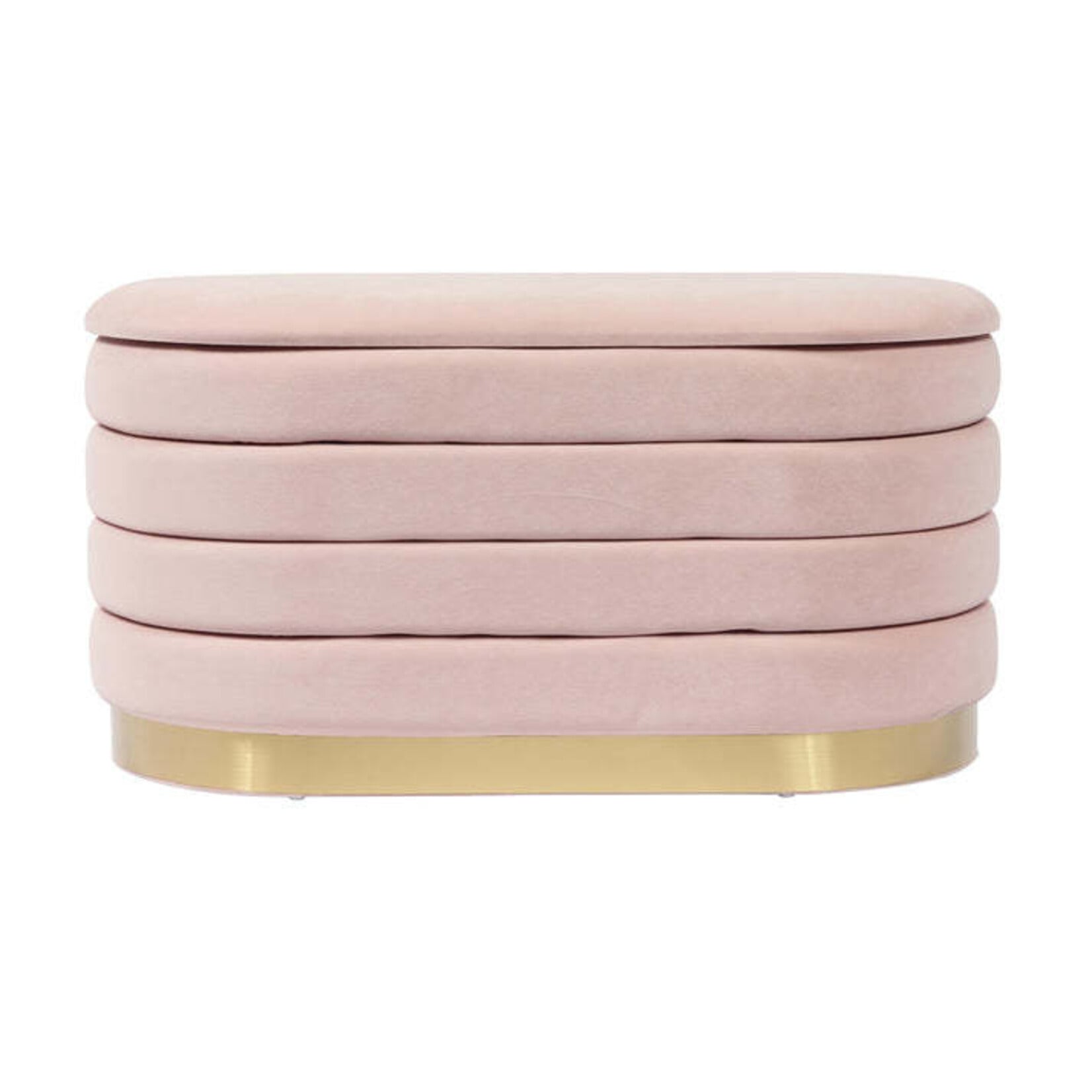 TOV Lillian Blush Velvet Storage Bench