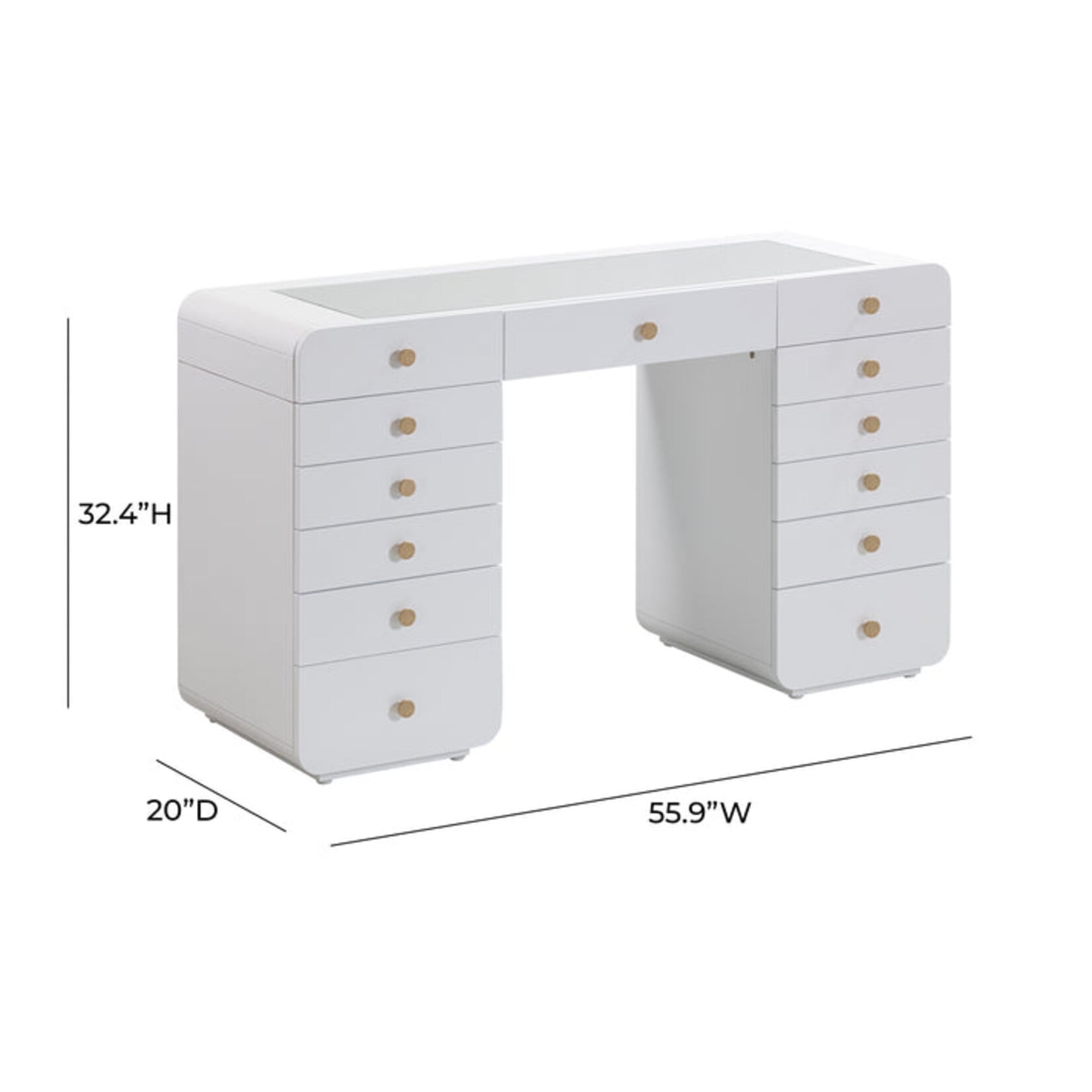 TOV Hollywood Vanity Desk w/LED panel