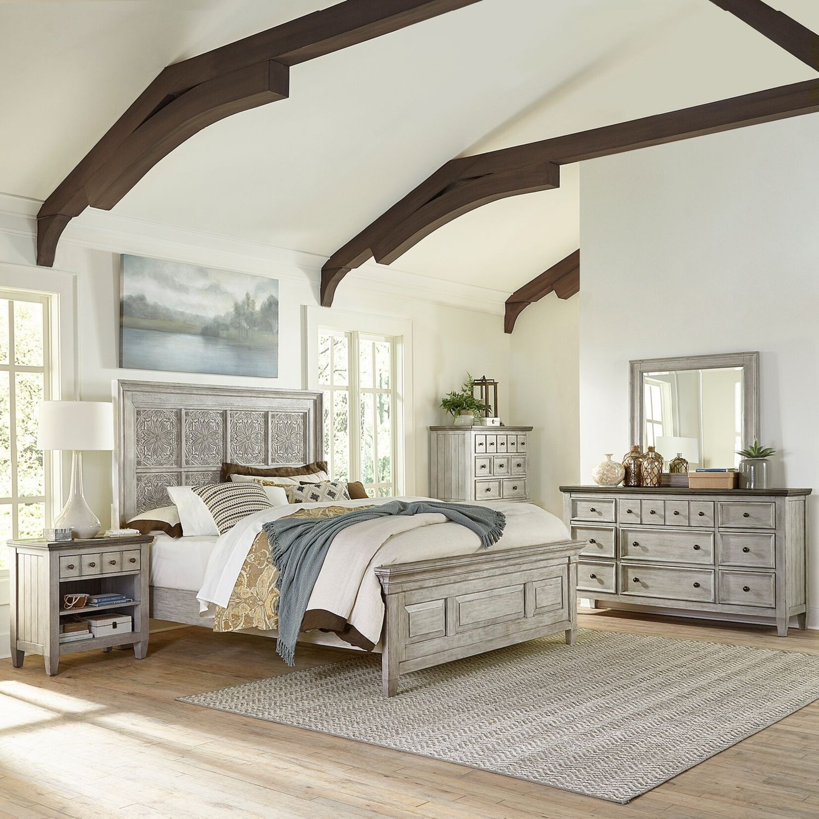 Liberty Furniture Heartland Queen Decorative Panel Bed