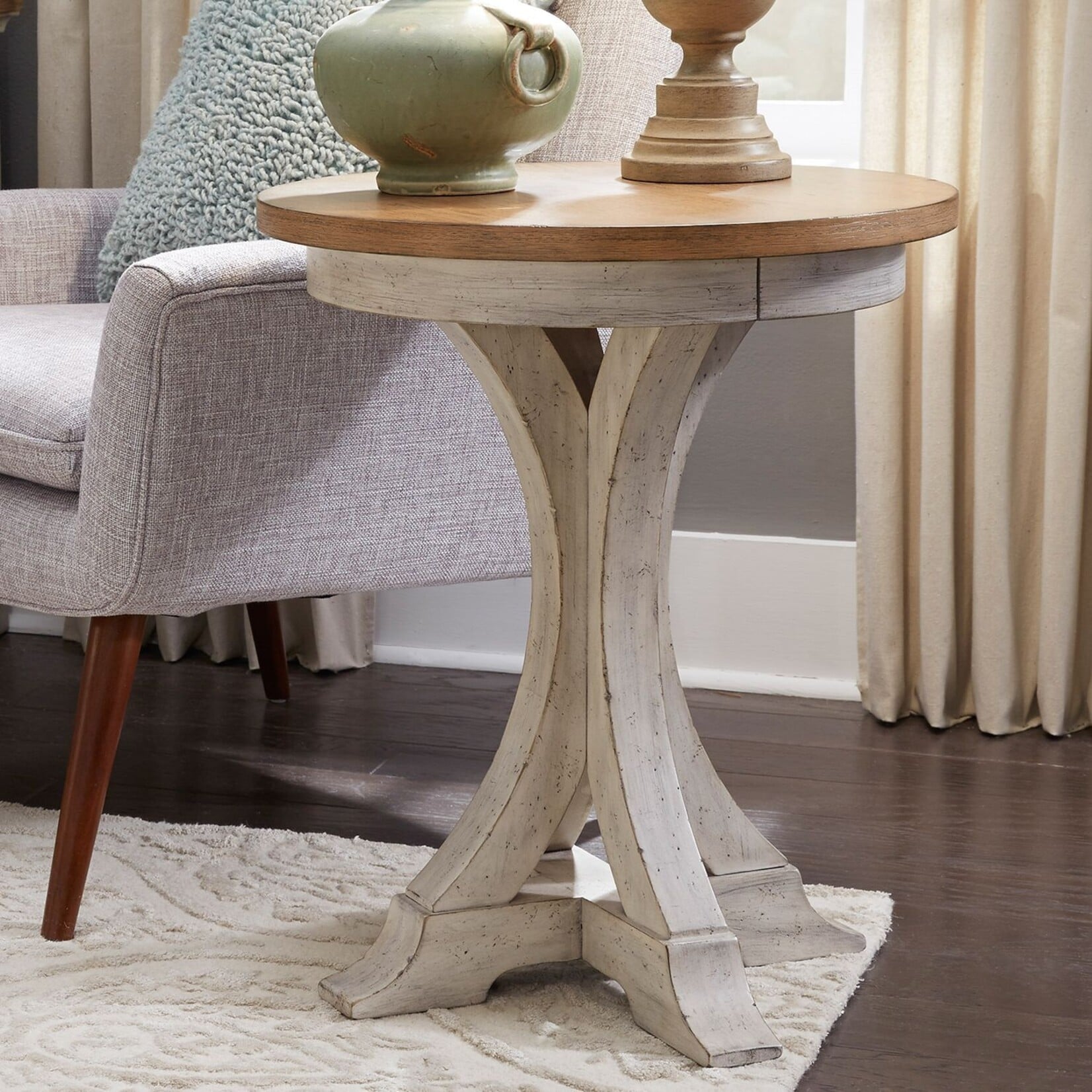 Liberty Furniture Farmhouse Reimagined Round Chair Side Table