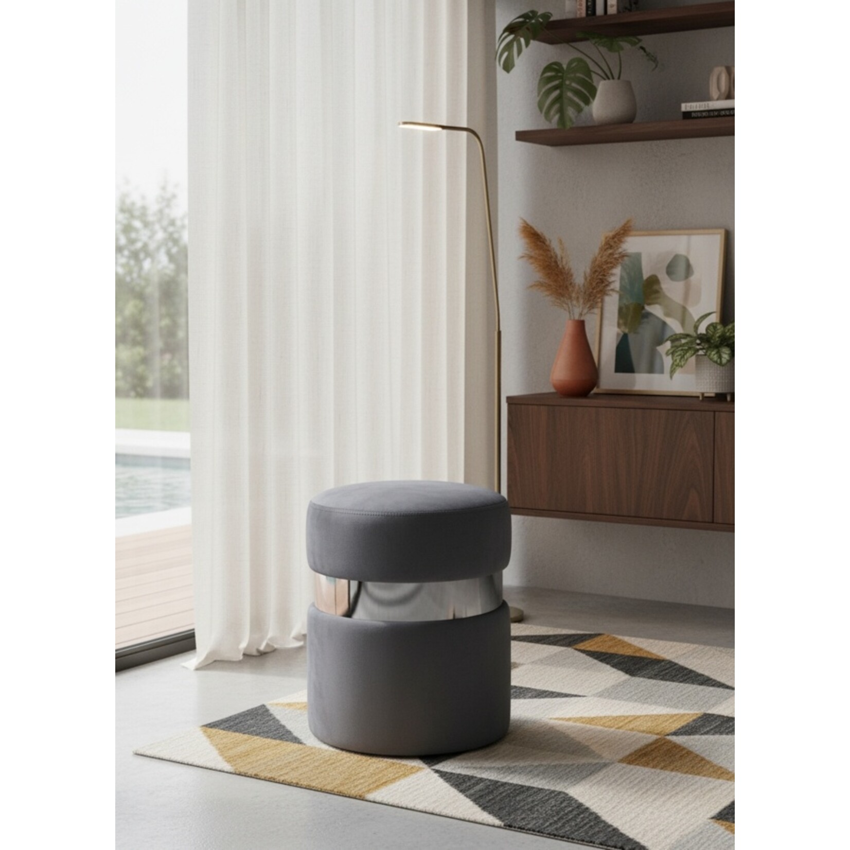 Hailey Velvet Upholstered Stool