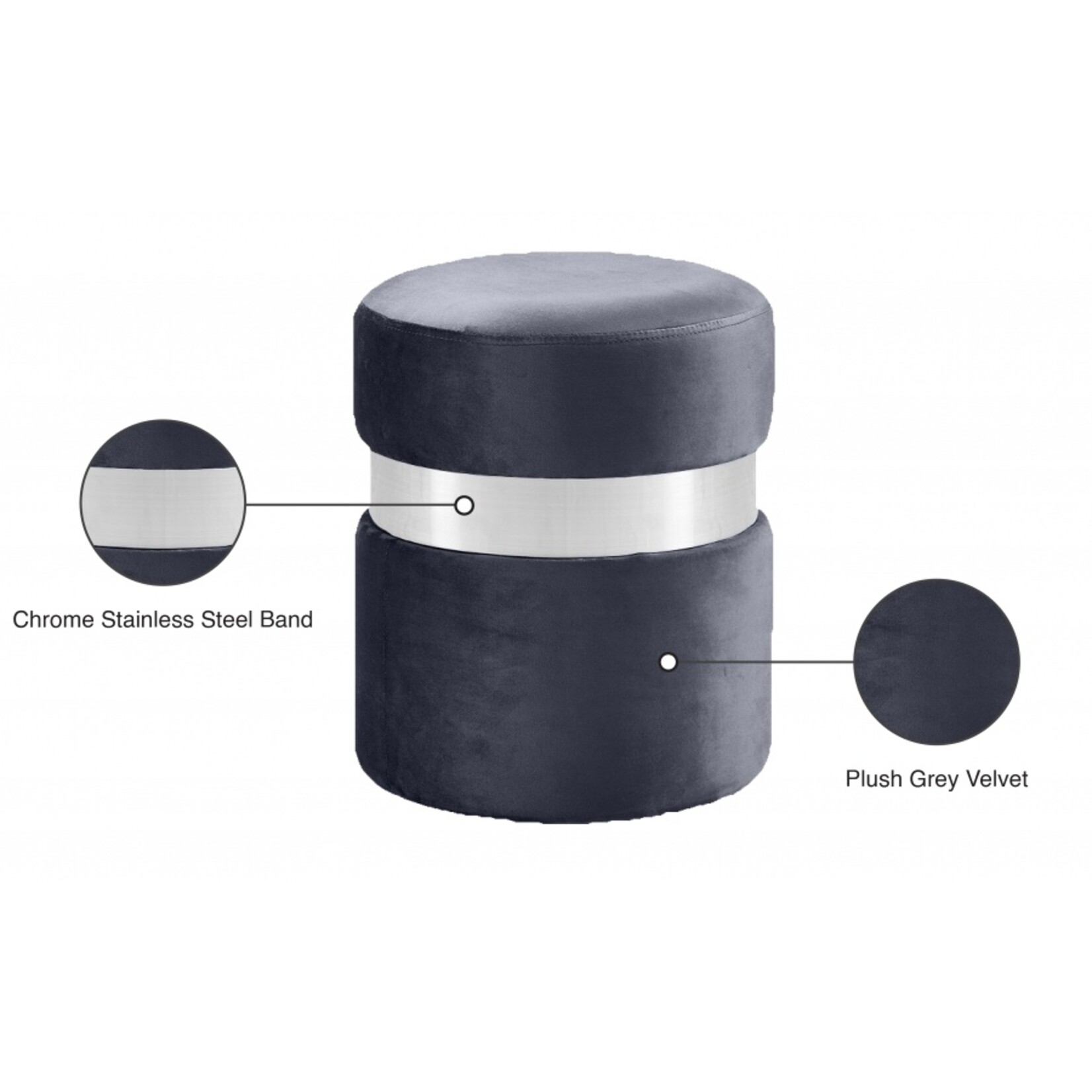 Hailey Velvet Upholstered Stool