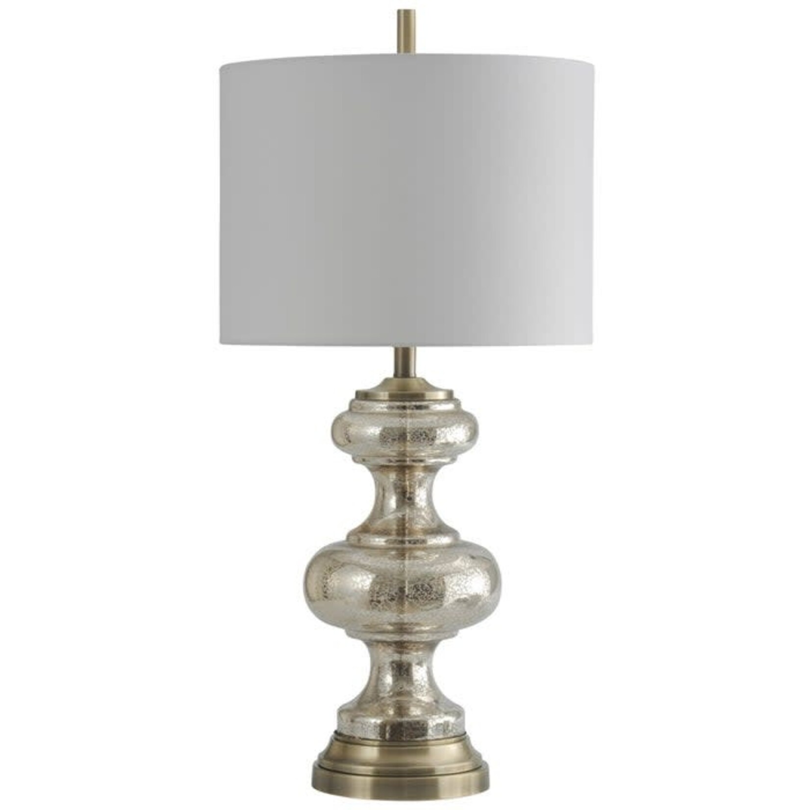 Stylecraft Northbay with Antique Brass | Glass and Metal Transitional Table Lamp  (FW)