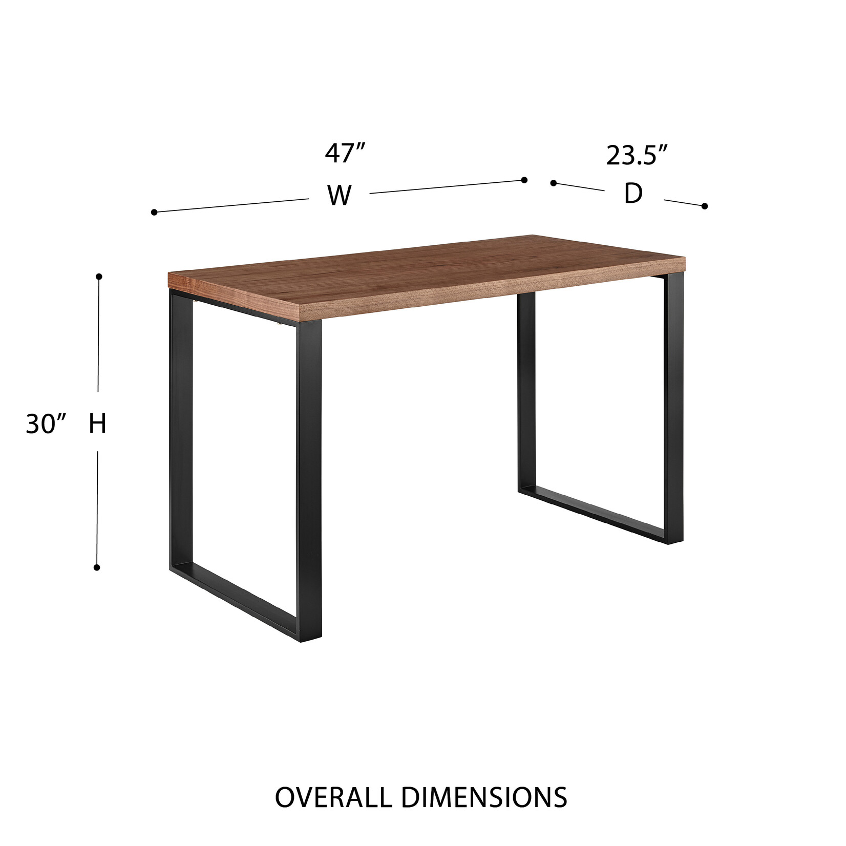 EuroStyle Dillon Desk Walnut