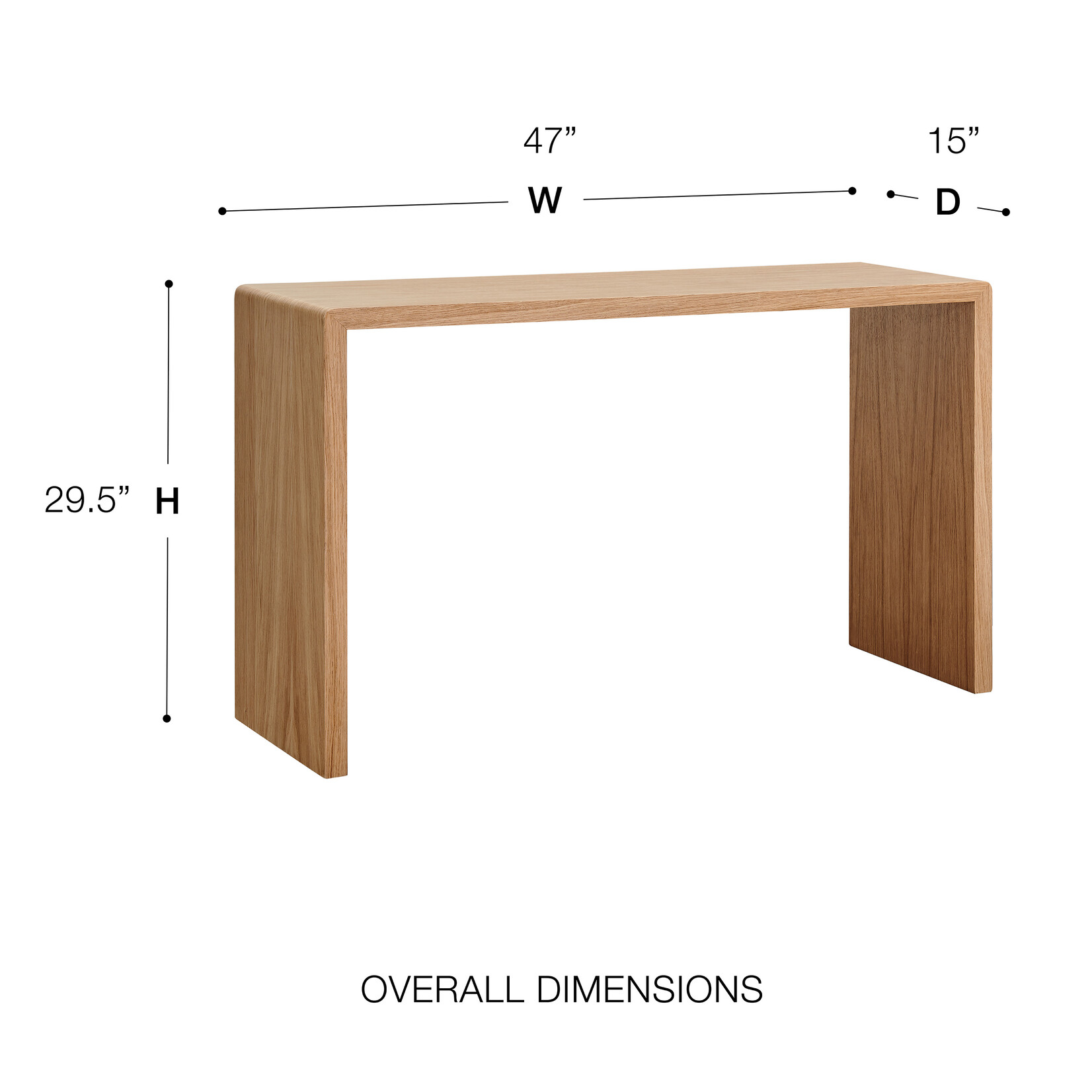 EuroStyle Nova 47" Console Table Oak (I3UM)