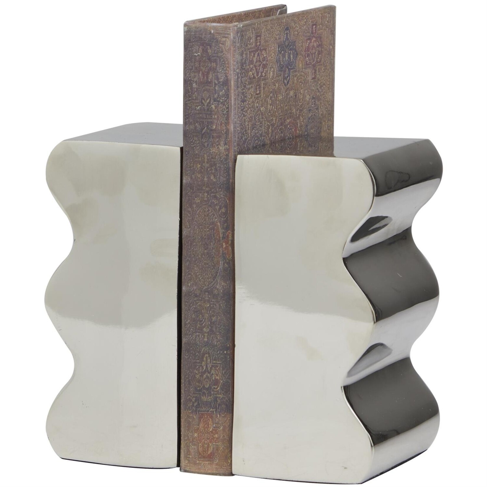 Deco Marche Silver Aluminum Bookends Set of 2