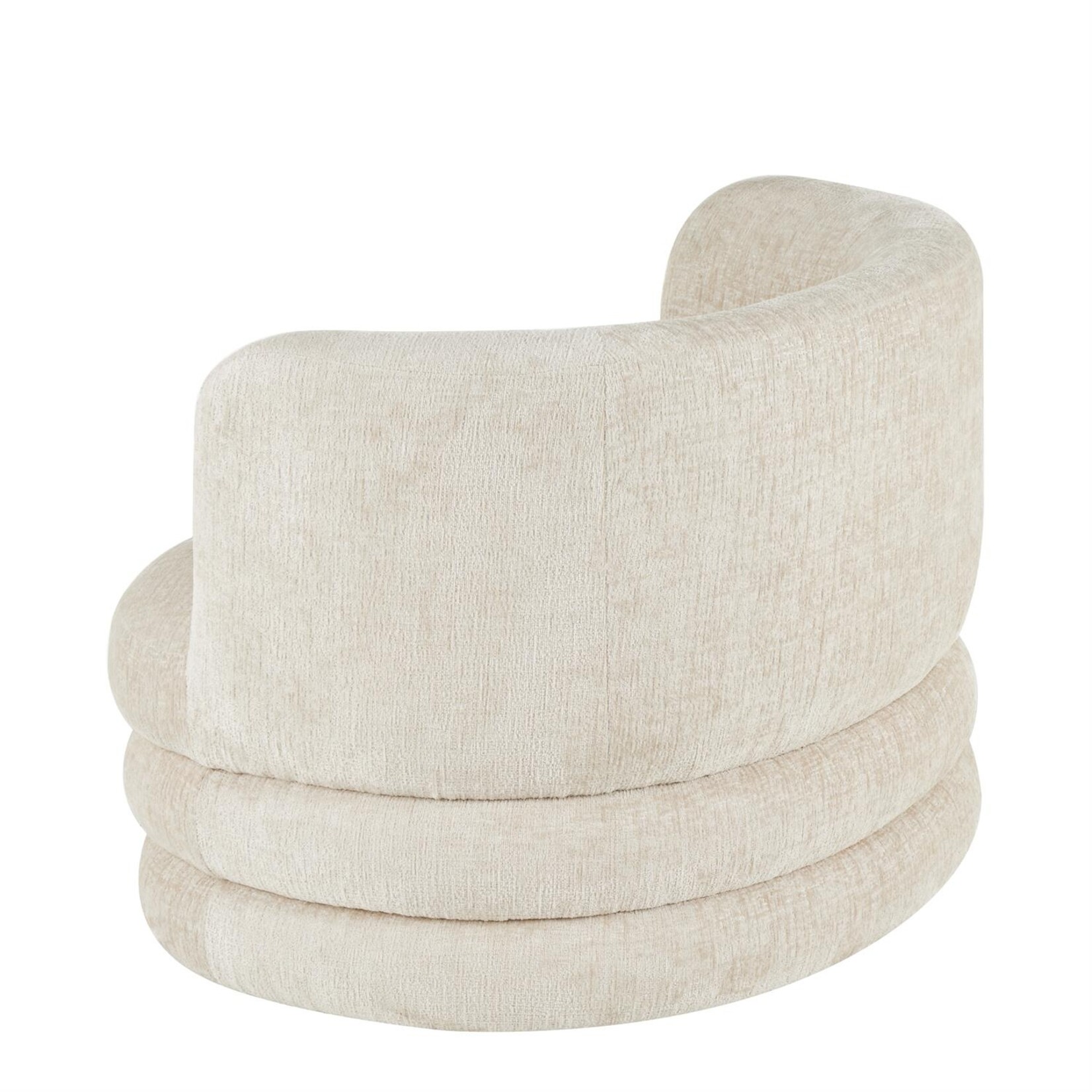 Deco Marche Beige Chenille Arched Swivel Accent Chair (L5UM)