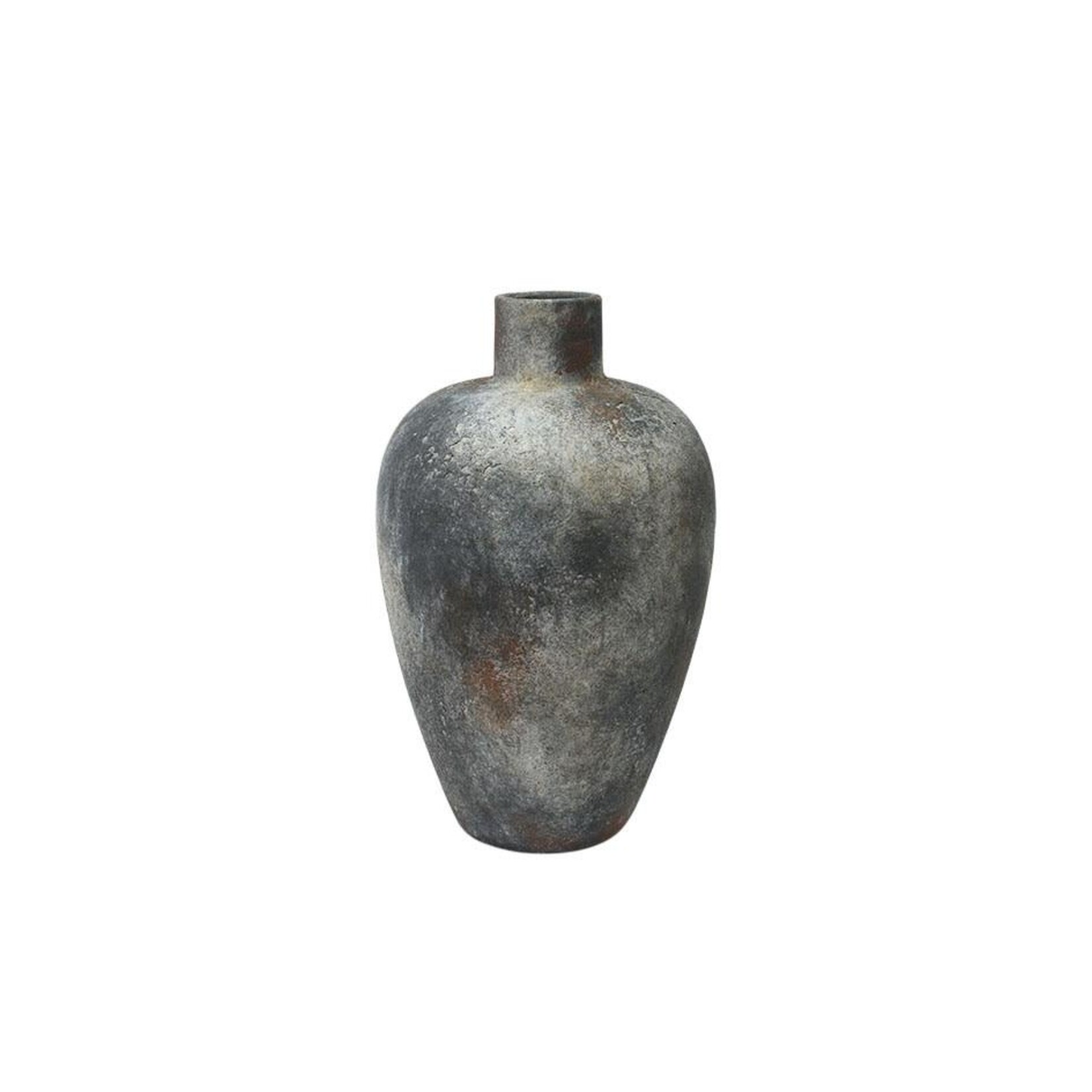 Deco Marche 20451 Dark Gray Ceramic Wide Textured Vase
