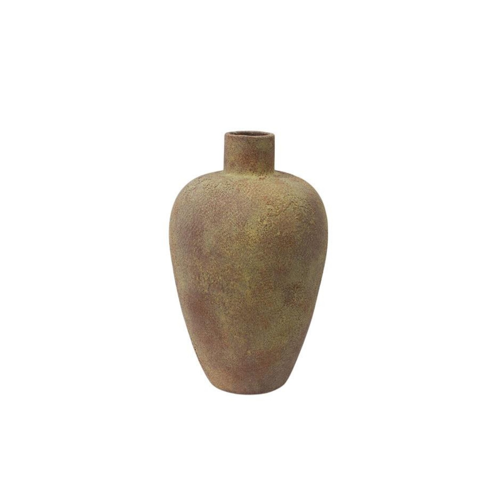 Deco Marche 20453 Red Ceramic Wide Vase with Yellow Shadings