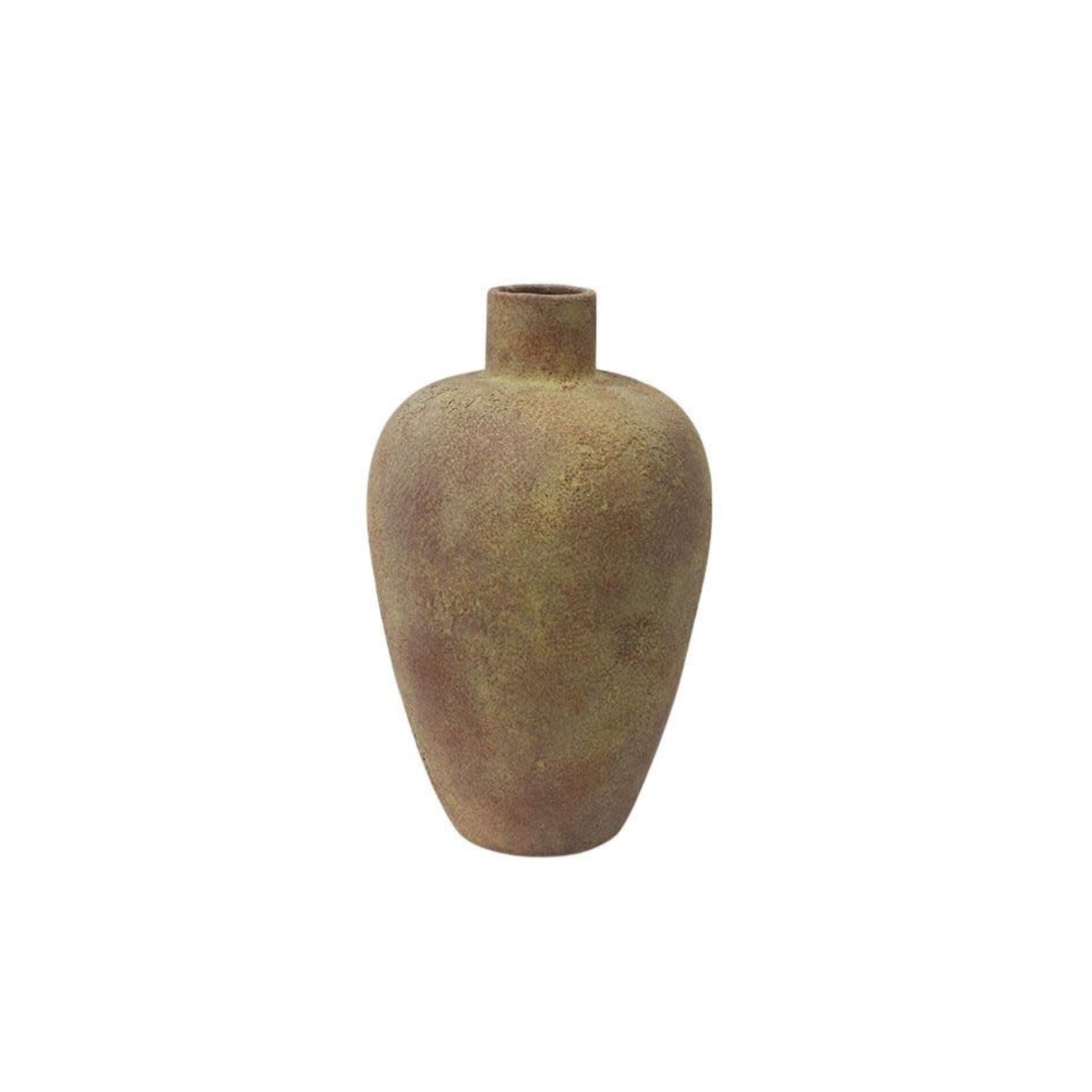 Deco Marche 20453 Red Ceramic Wide Vase with Yellow Shadings