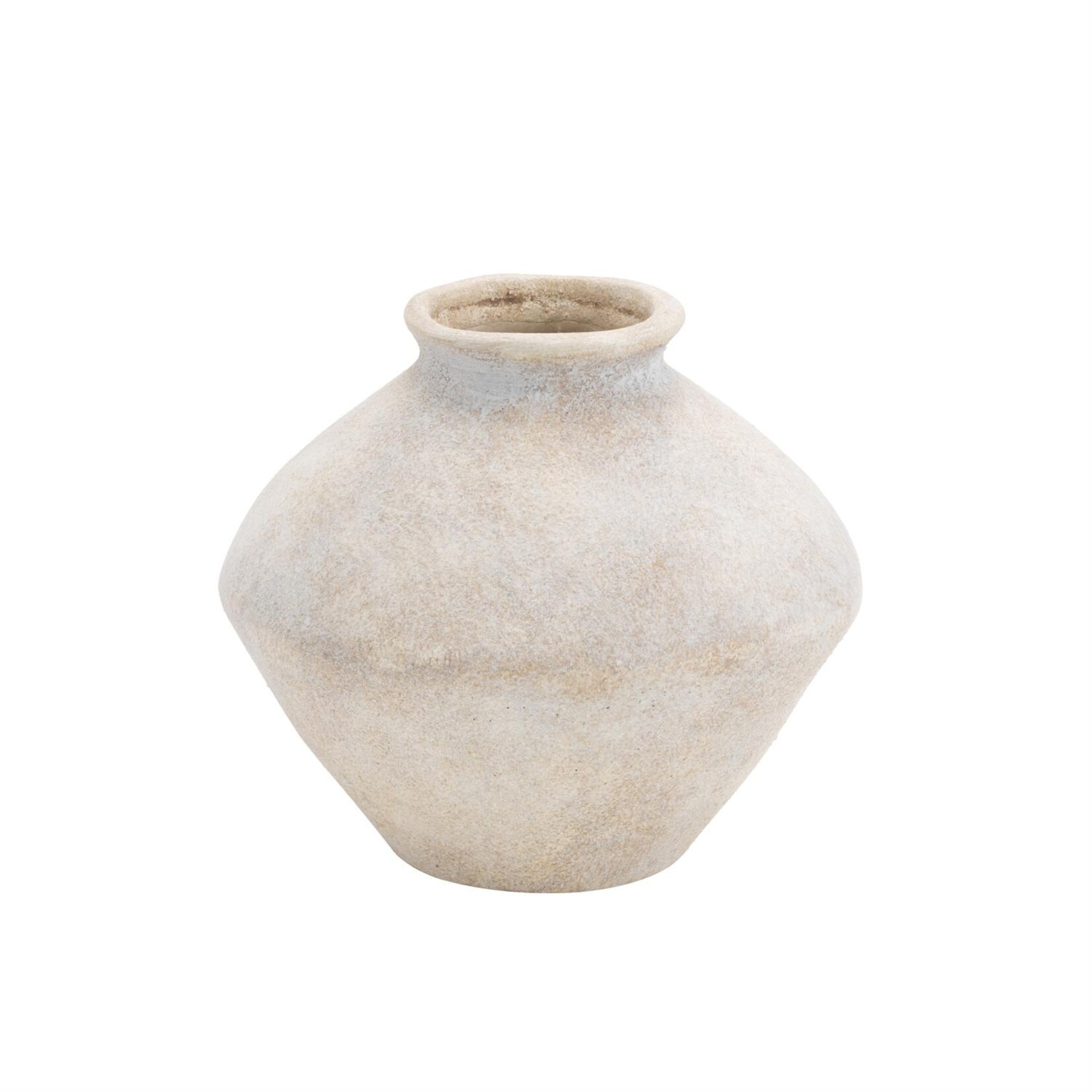 Deco Marche Cream Ceramic Antique Style Washed Vase