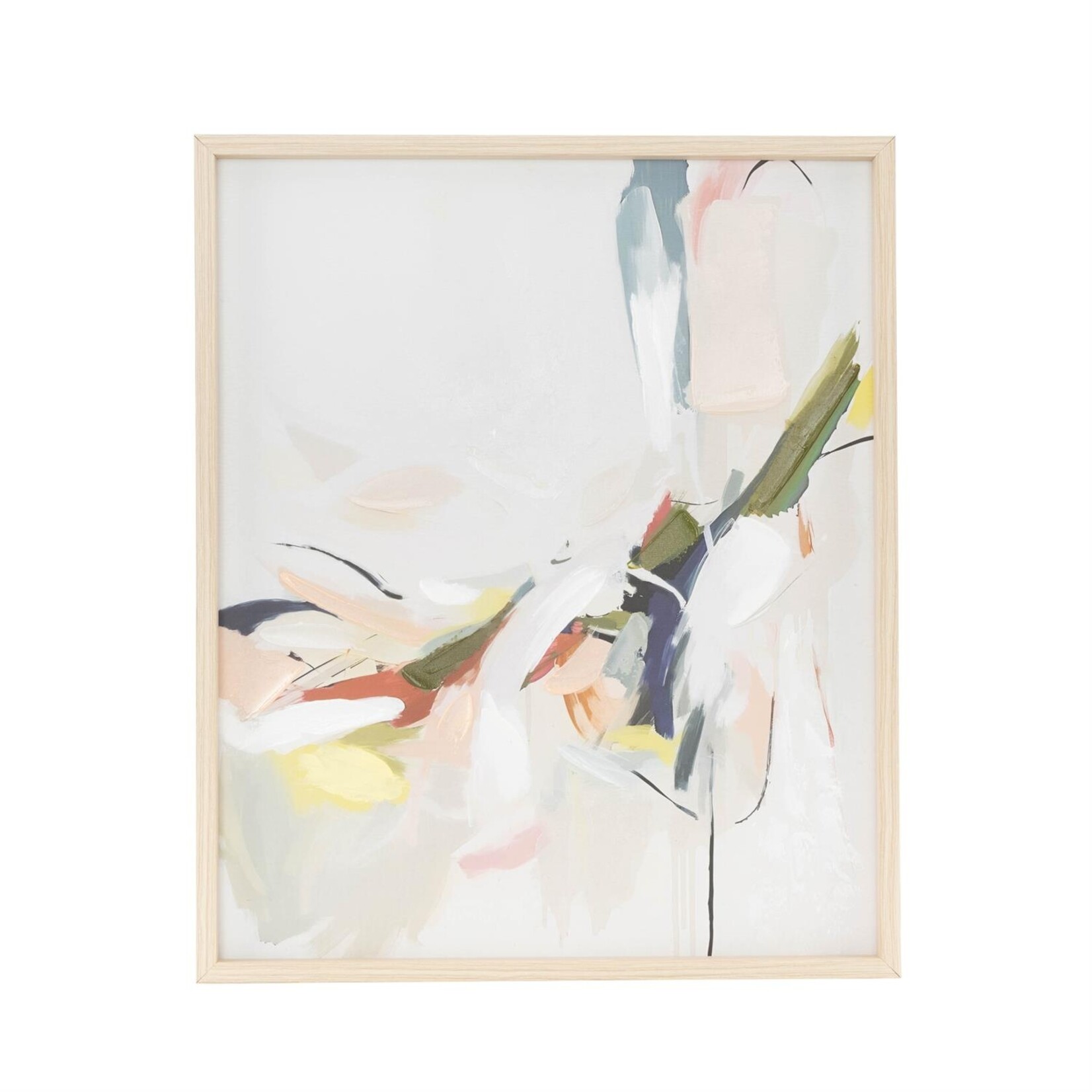 Deco Marche Multi Colored Canvas Abstract Framed Wall Art