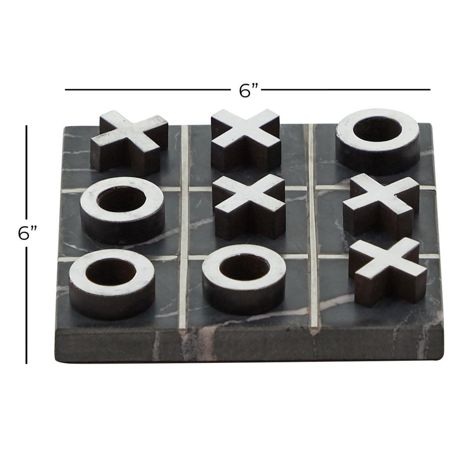 Deco Marche Black Marble Tic Tac Toe Game Set