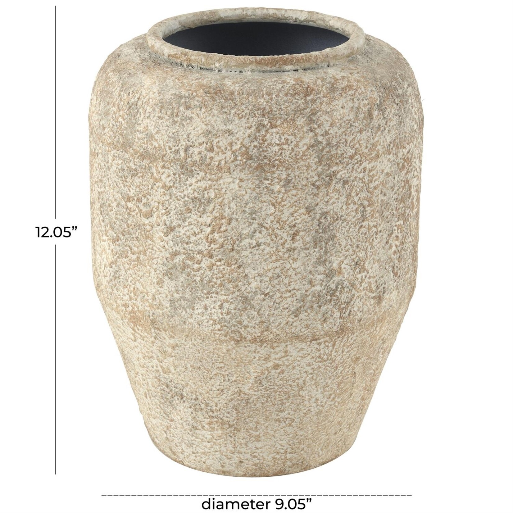 Deco Marche 43815 Beige Metal Antique Style Distressed Vase