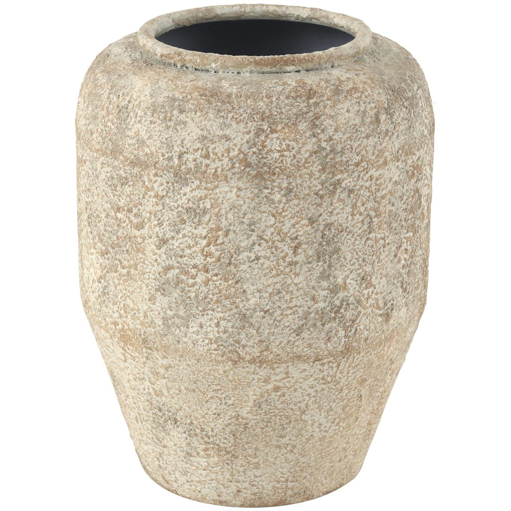 Deco Marche 43815 Beige Metal Antique Style Distressed Vase