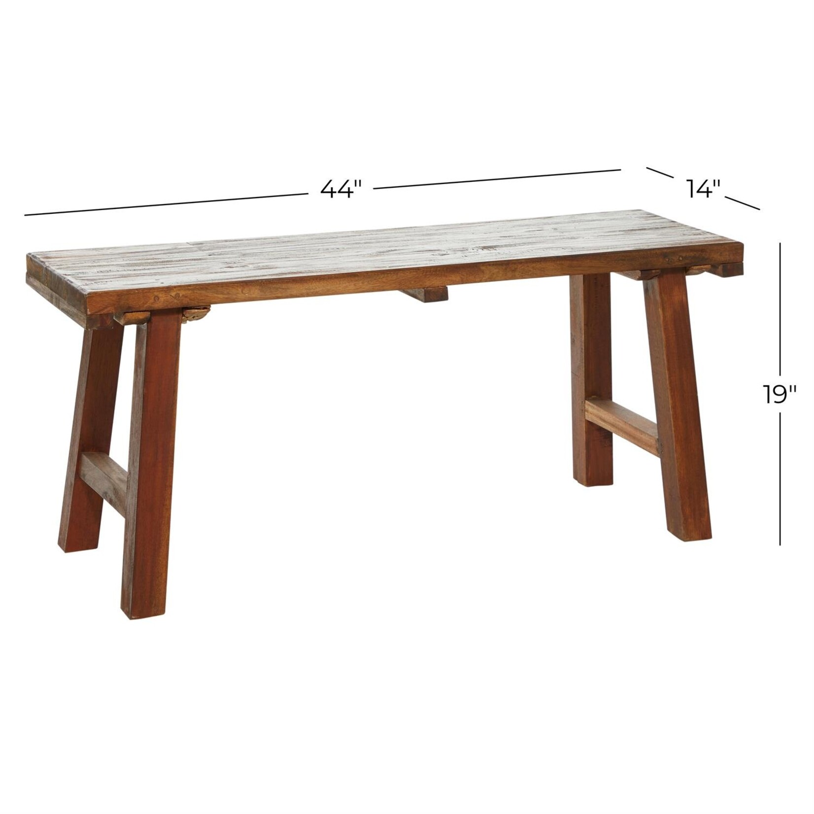 Deco Marche Brown Wood Handmade Natural Bench