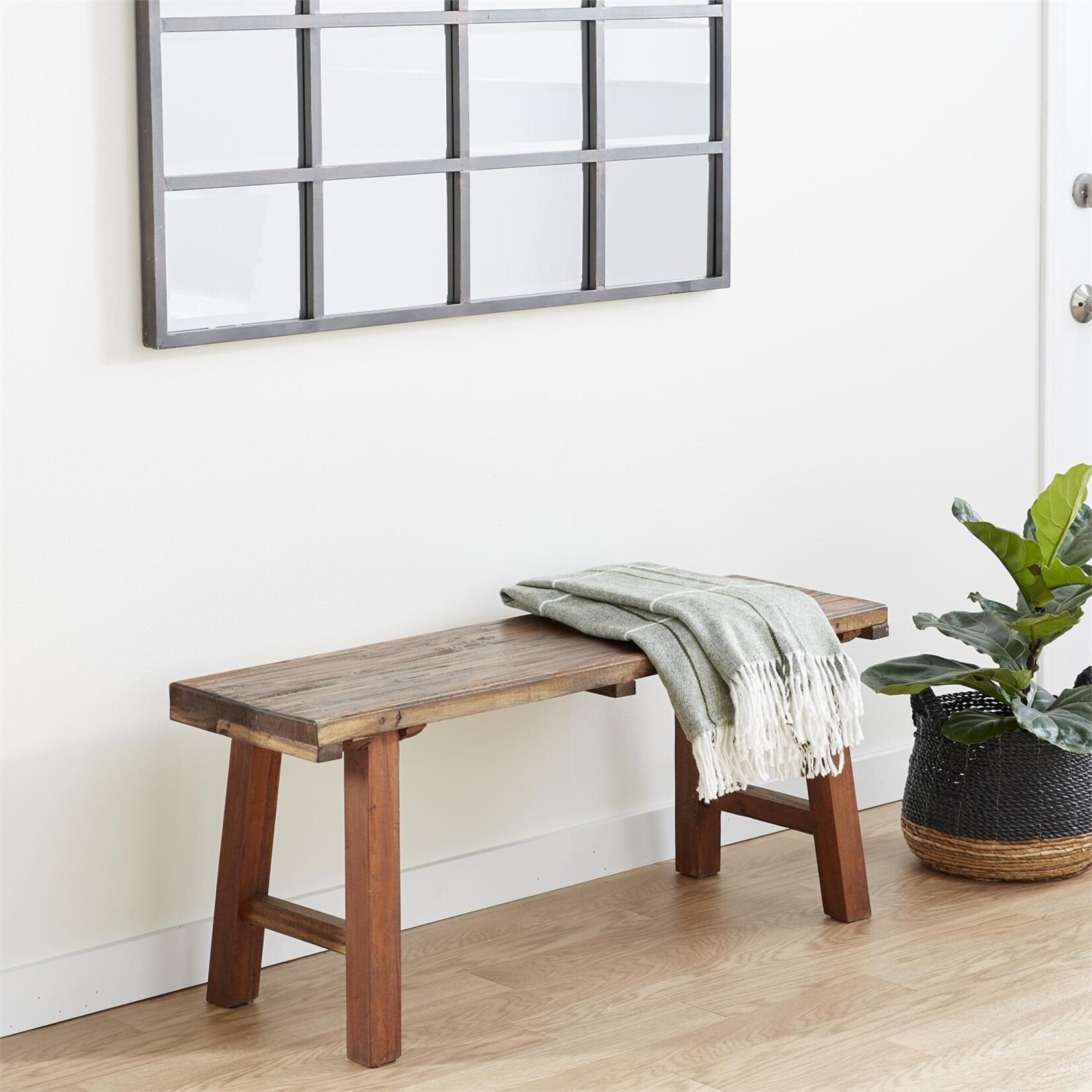 Deco Marche Brown Wood Handmade Natural Bench