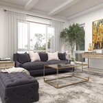 Deco Marche Gold Metal Open Framed Coffee Table with Clear Glass Top and Acrylic Legs