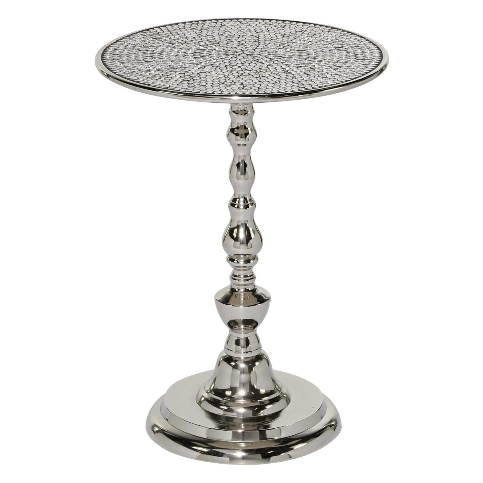 Deco Marche Silver Aluminum Metal Accent Table