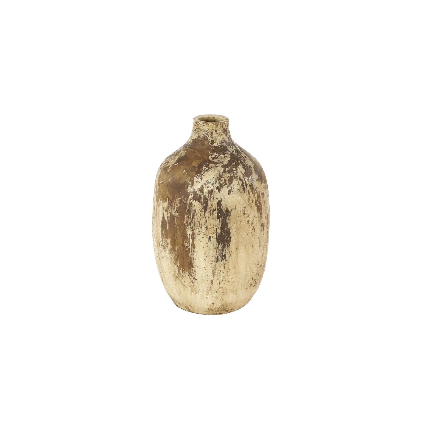 Deco Marche Beige Ceramic Handmade Distressed Vase