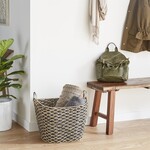 Deco Marche Brown Seagrass Handmade Storage Basket with etal Handles, 21" x 18" x 21"