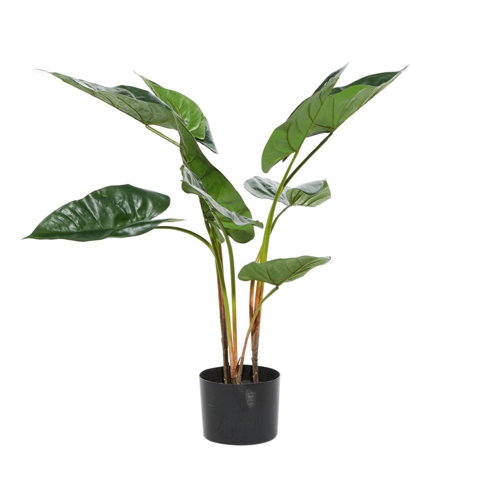 Deco Marche Green Faux Foliage Anthurium Indoor Outdoor Artificial Plant with Black Plastic Pot, 26" x 27" x 28"