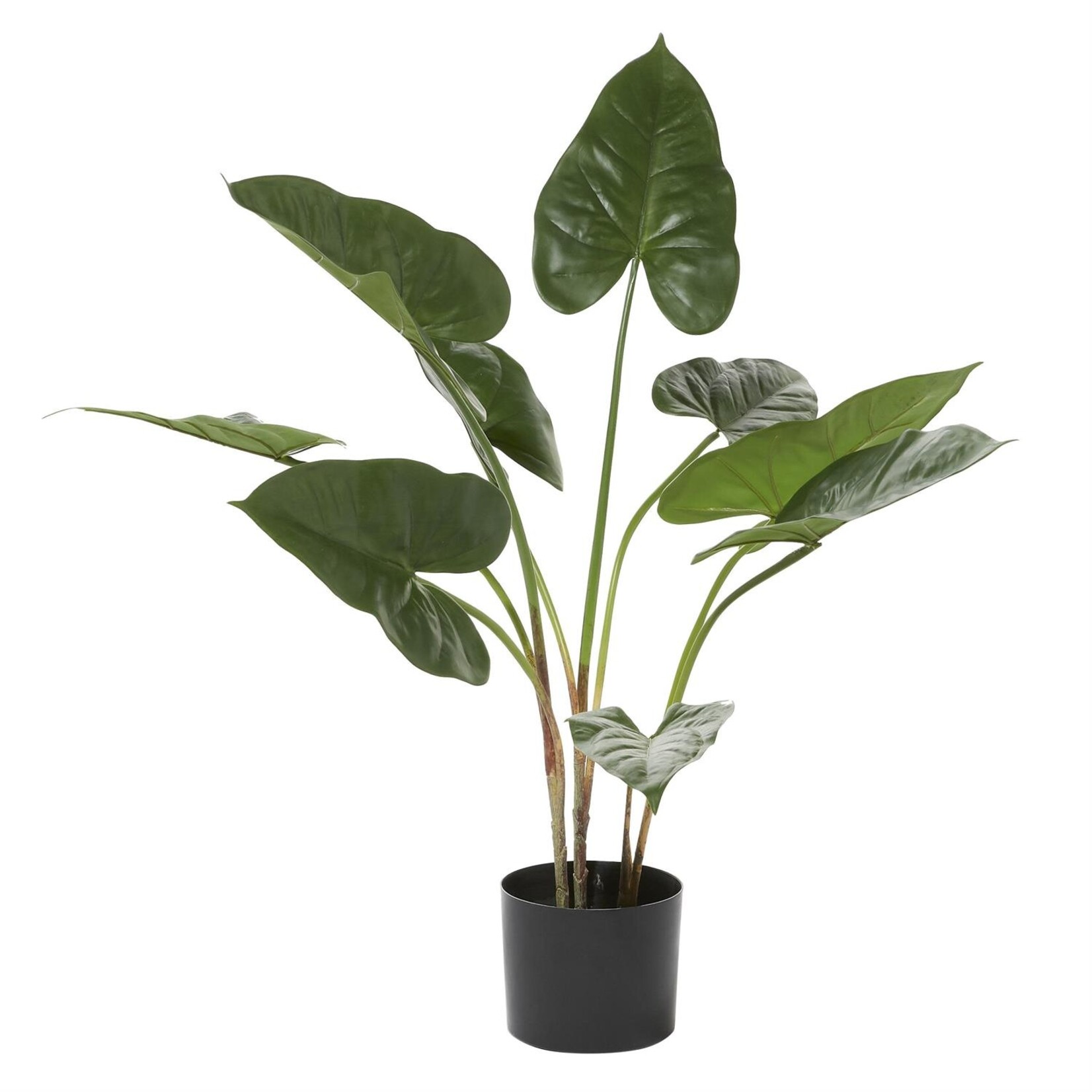 Deco Marche Green Faux Foliage Anthurium Indoor Outdoor Artificial Plant with Black Plastic Pot, 26" x 27" x 28"