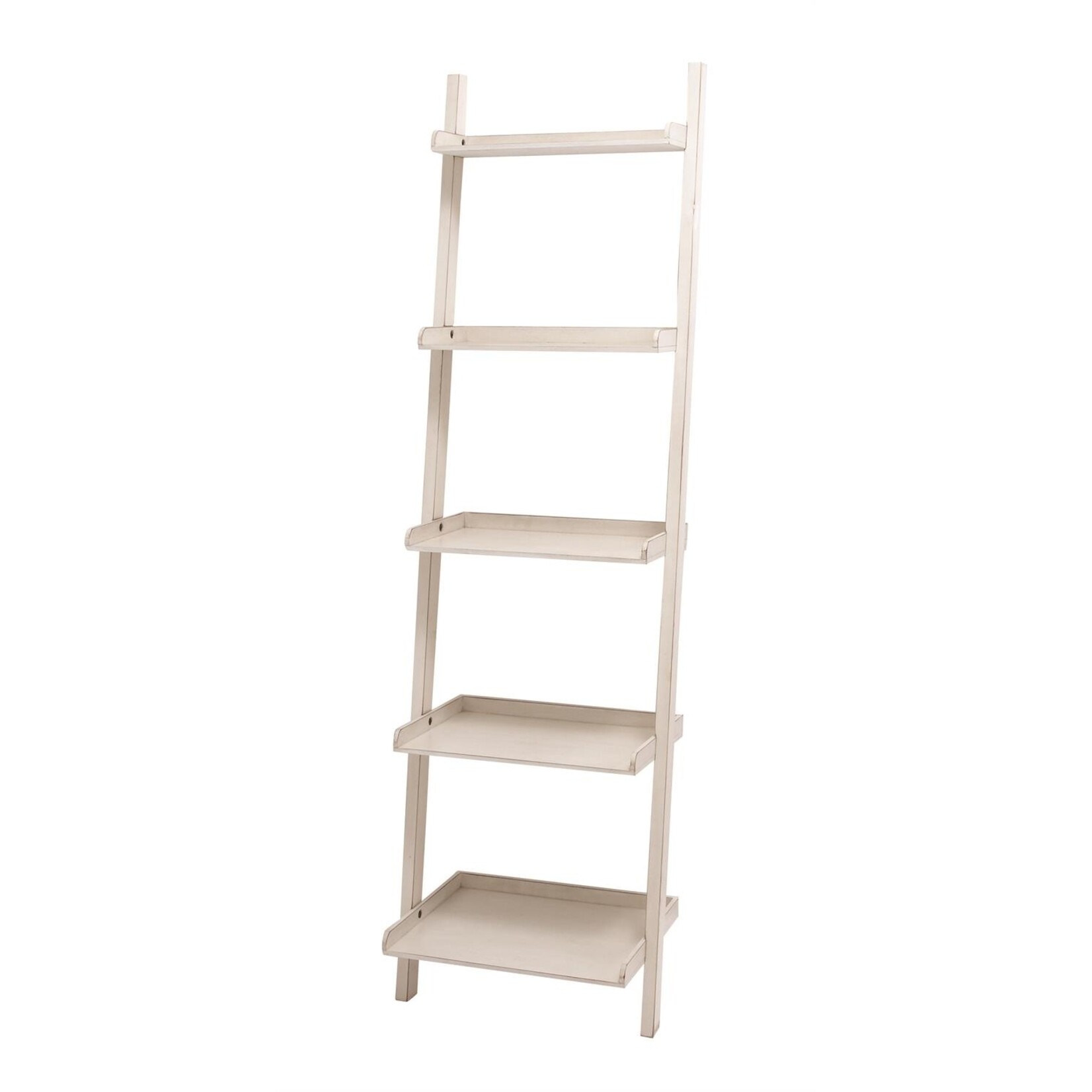 Deco Marche White Wood 5 Shelf Storage Shelving Unit, 20" x 14" x 69"