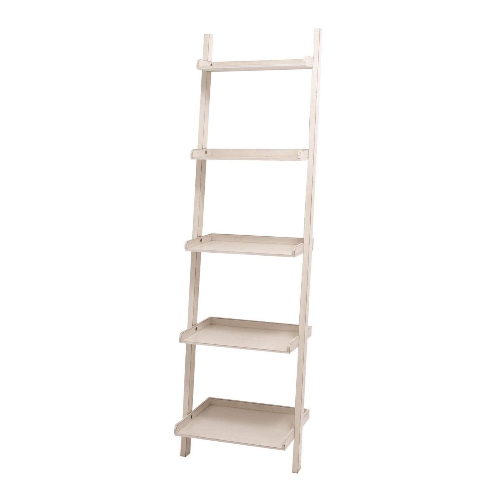 Deco Marche White Wood 5 Shelf Storage Shelving Unit, 20" x 14" x 69"