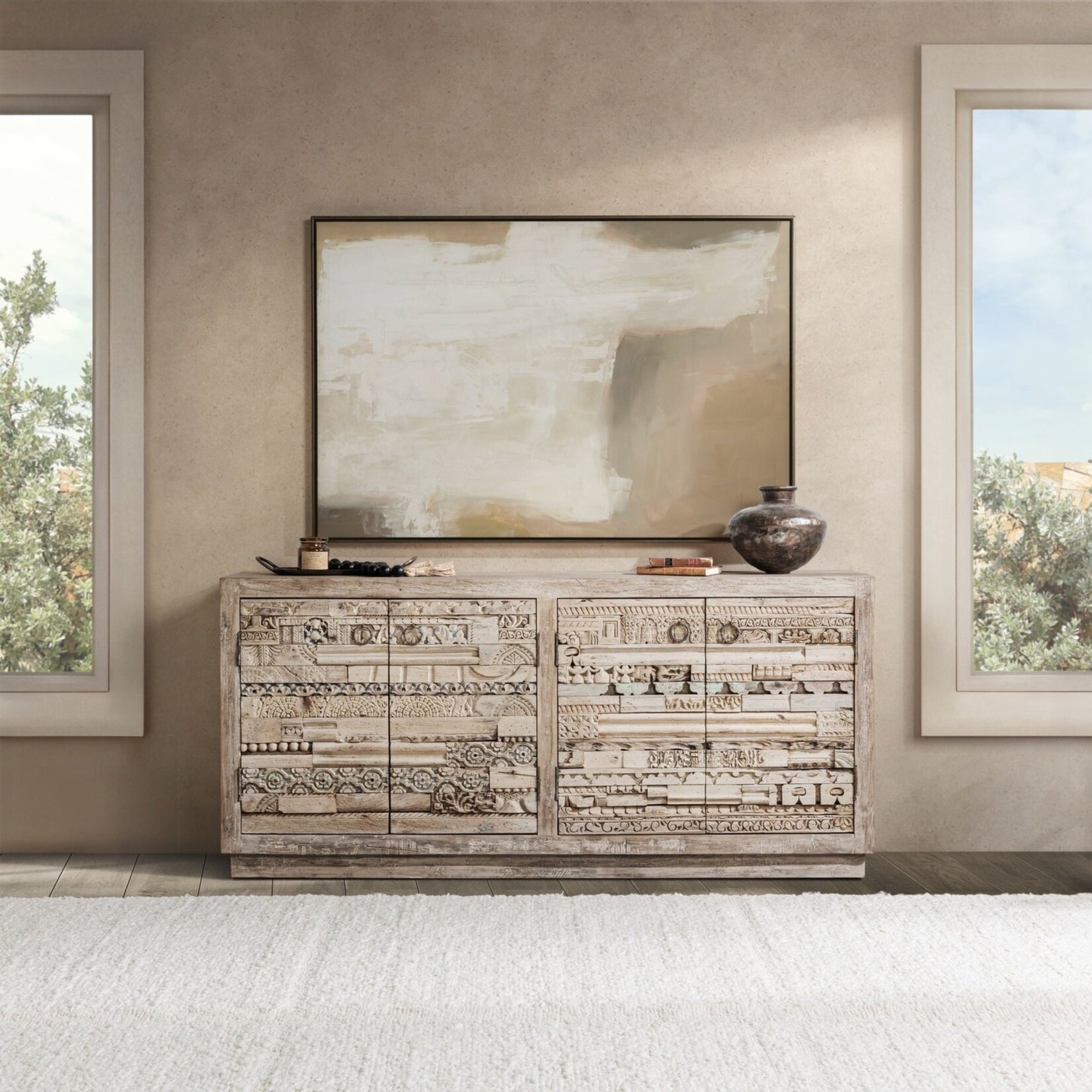Classic Home Alta 4 Door Cabinet Butterwood Blend