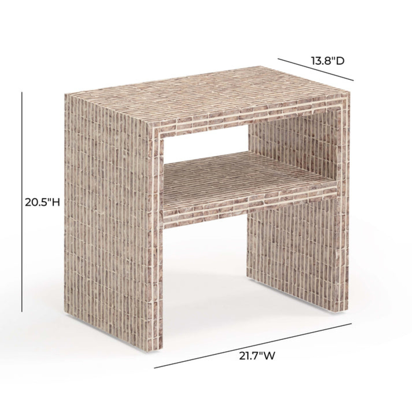 TOV Derry Lavender Capiz Shell Nightstand
