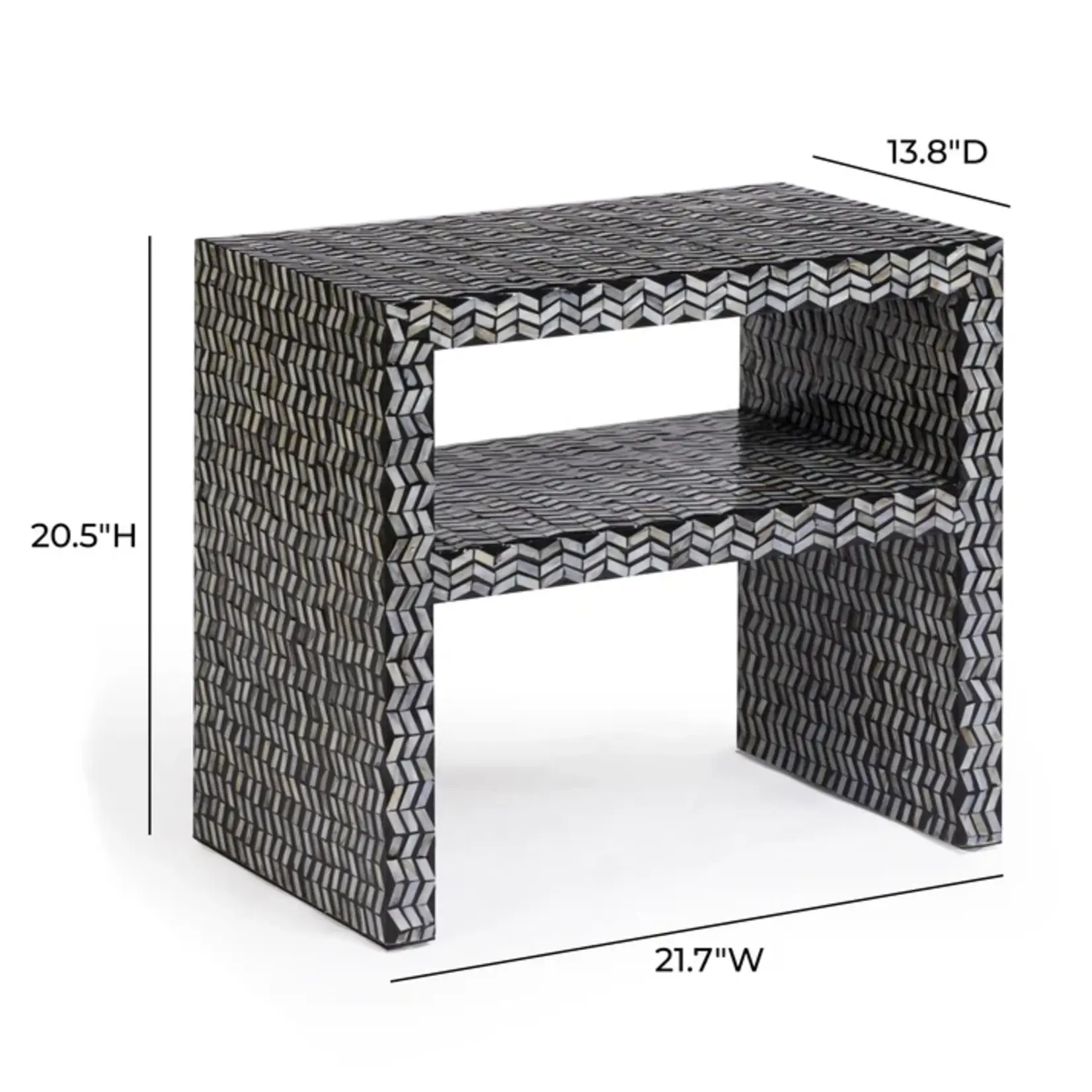 TOV Derry Black Mother of Pearl Nightstand