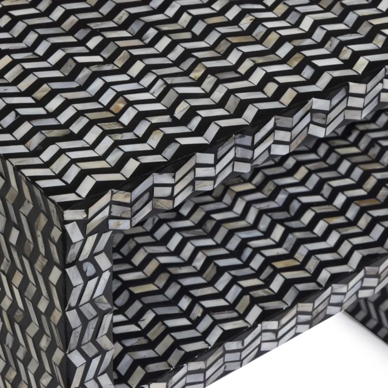 TOV Derry Black Mother of Pearl Nightstand