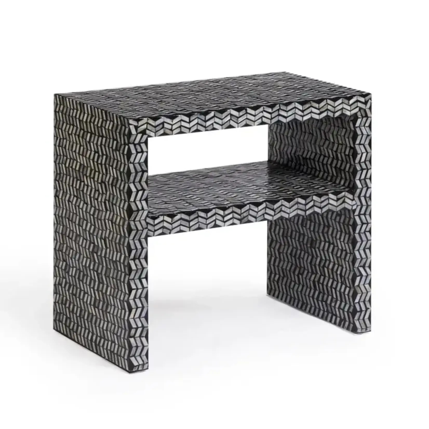 TOV Derry Black Mother of Pearl Nightstand