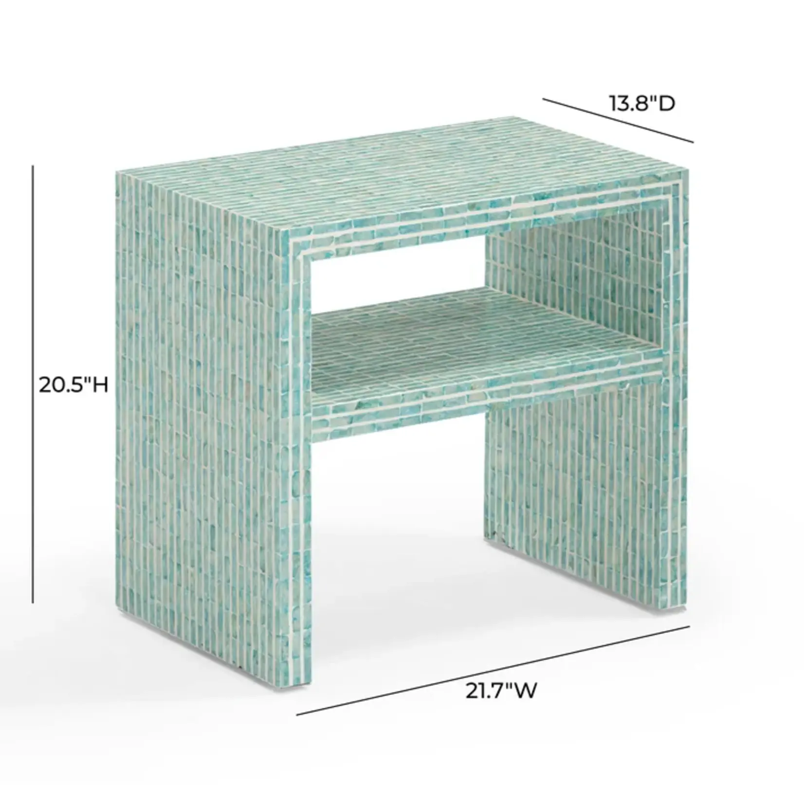 TOV Derry Blue Capiz Shell Nightstand