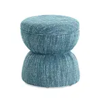 TOV Tomlin Teal Gaming Ruched Ottoman