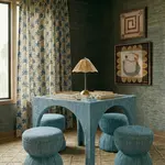 TOV Tomlin Teal Gaming Ruched Ottoman