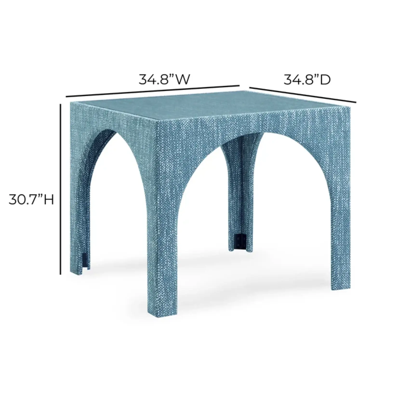 TOV Tomlin Teal Game Table and Ottoman Set