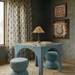 TOV Tomlin Teal Game Table and Ottoman Set