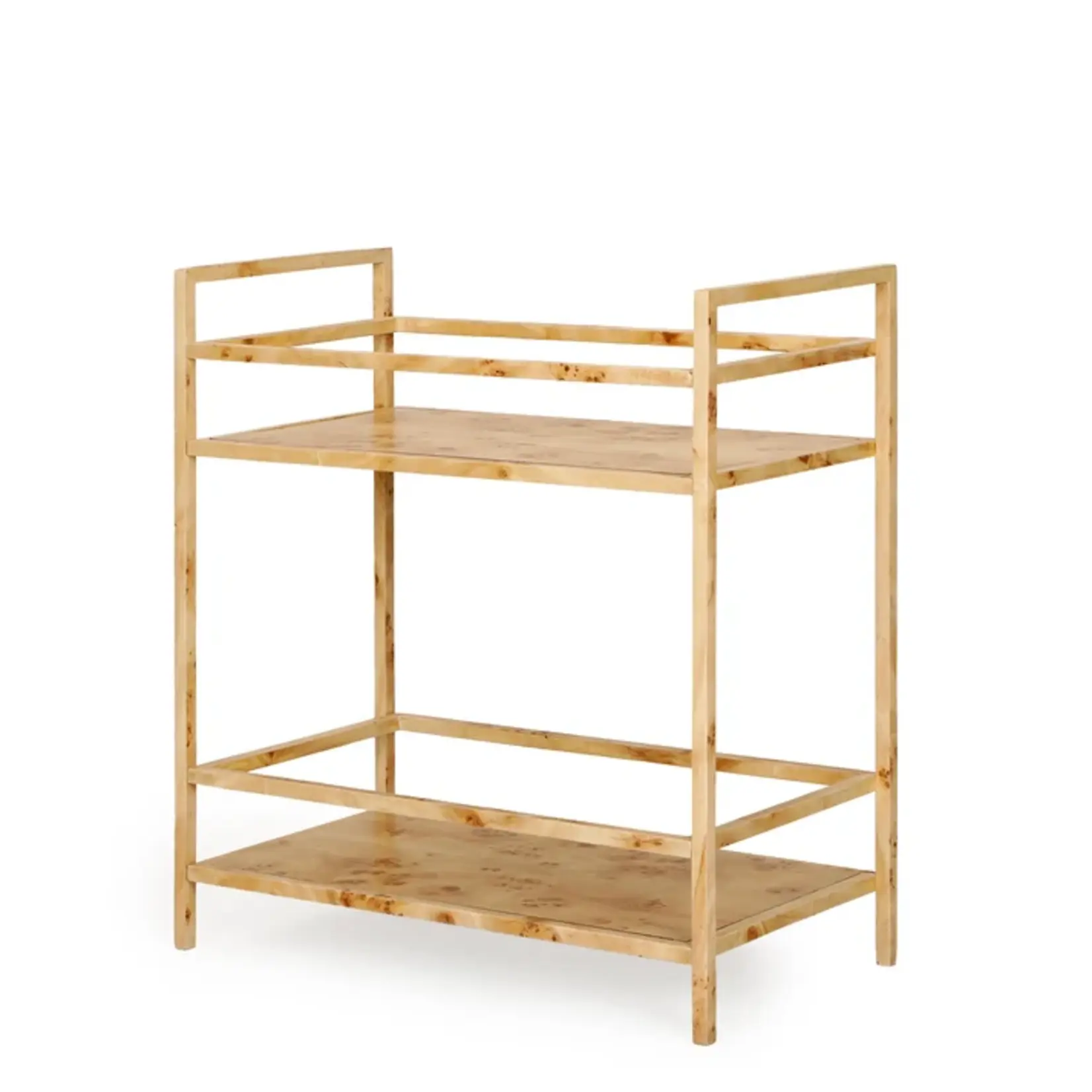TOV Destin Natural Burl Designer Bar Cart