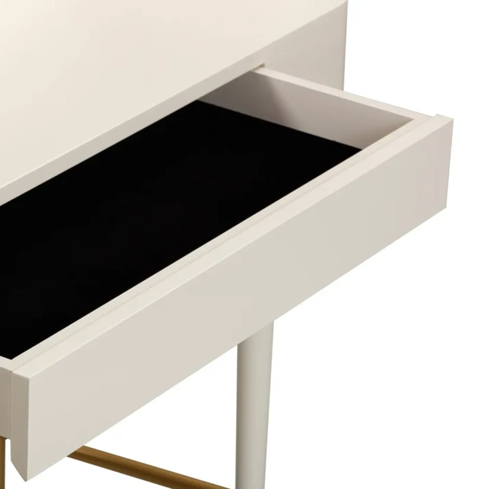 TOV Penelope Cream	Vegan Leather Wrapped Vanity Desk