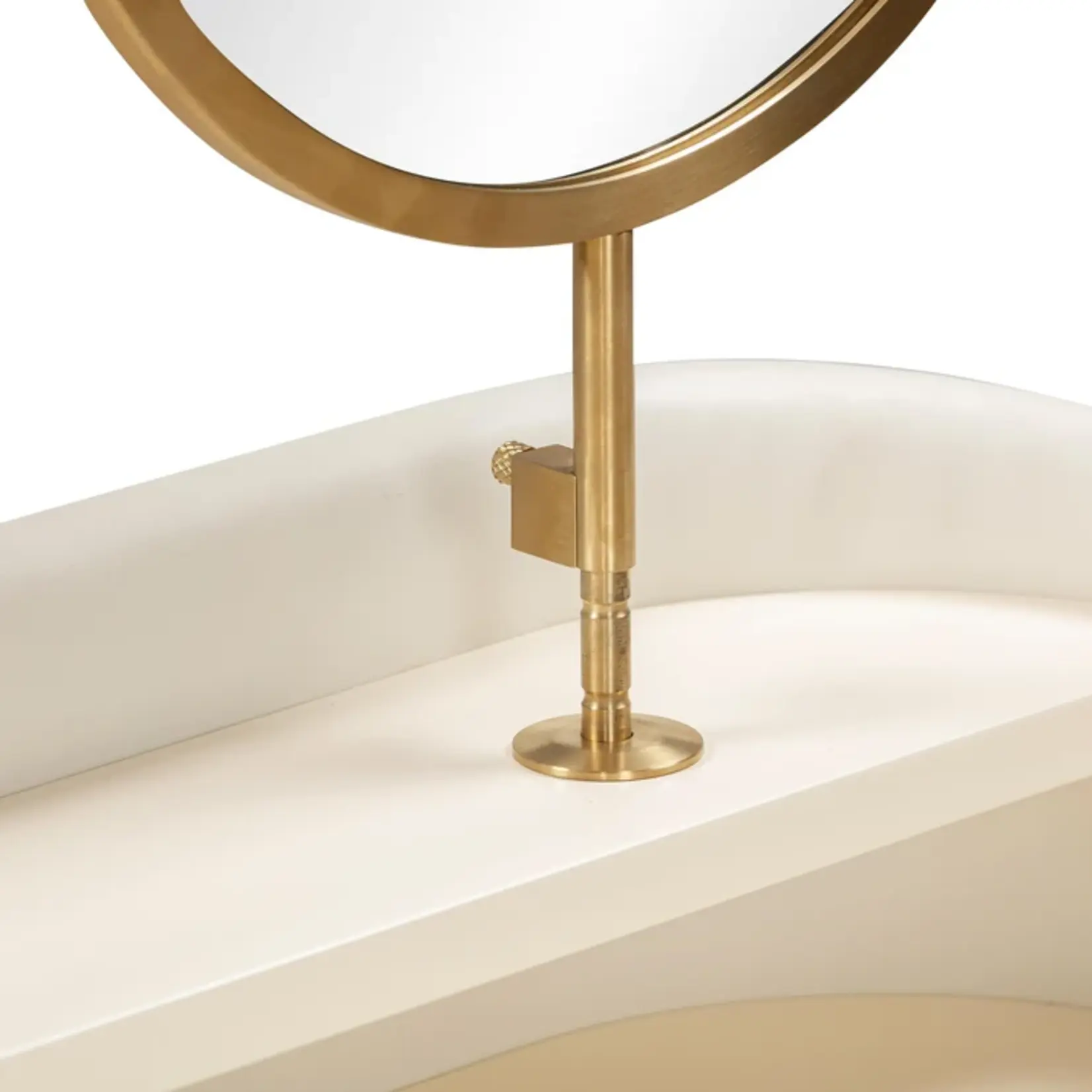 TOV Penelope Cream	Vegan Leather Wrapped Vanity Desk