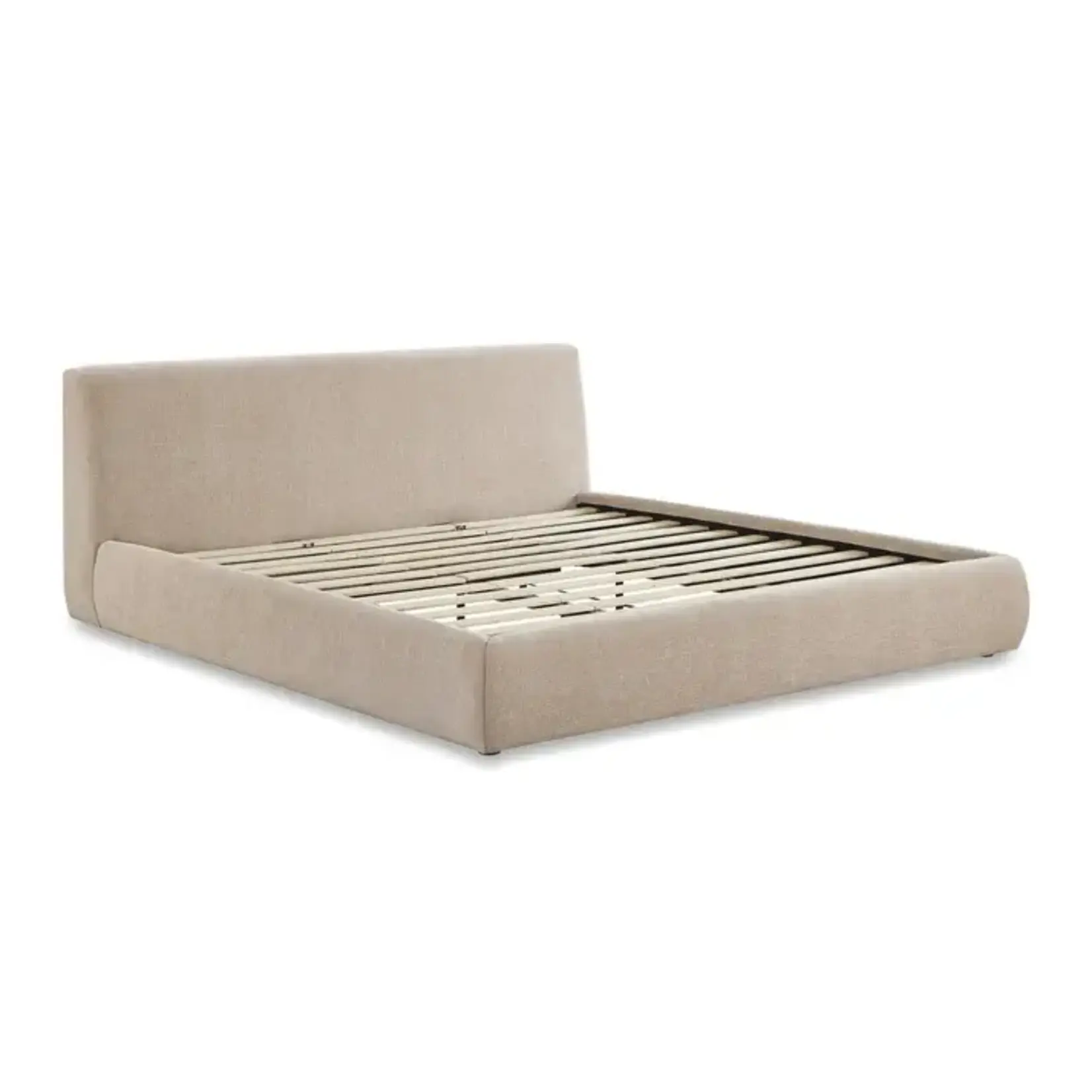 TOV Taupe Isla Textured Velvet King Bed