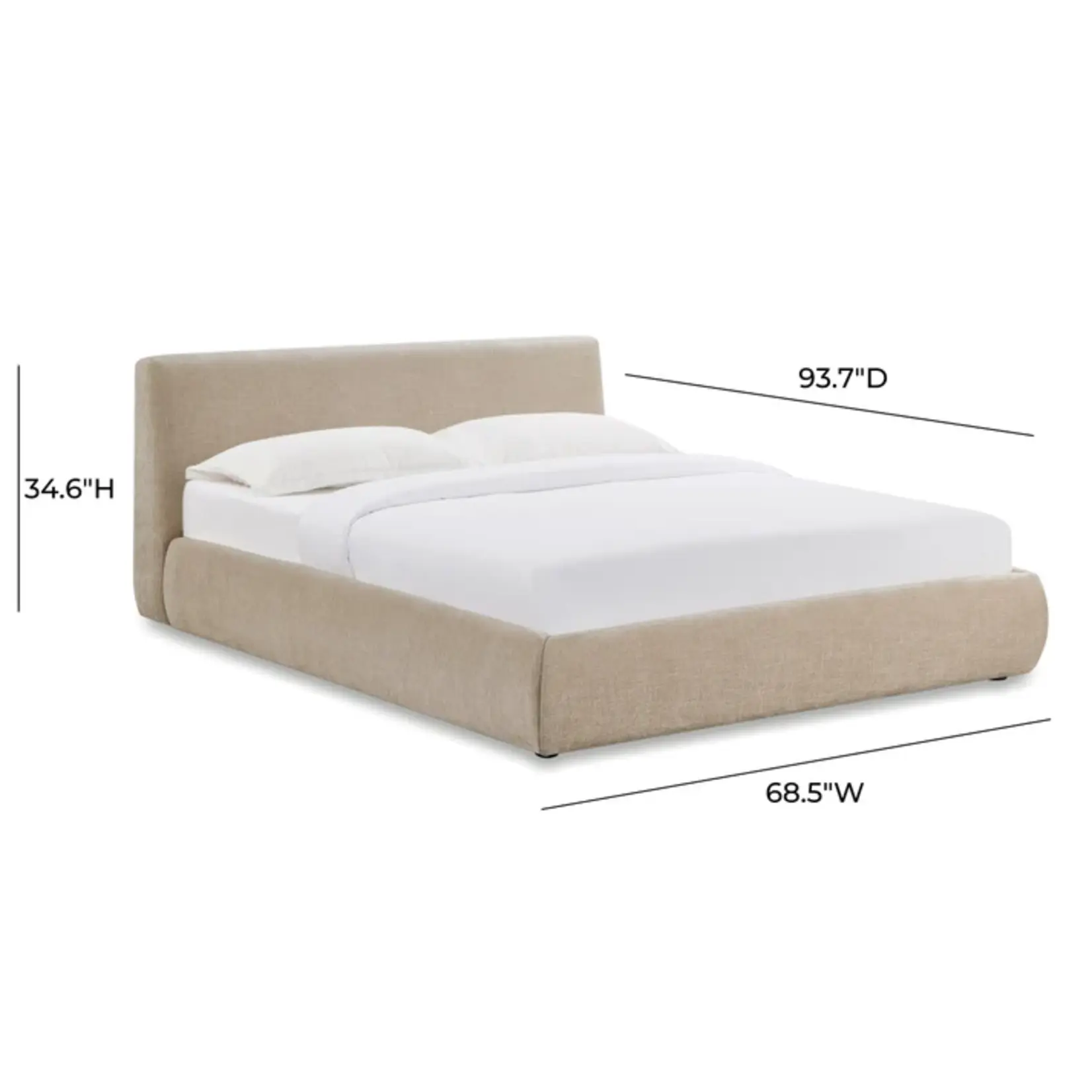 TOV Taupe	Isla Textured Velvet Queen Bed