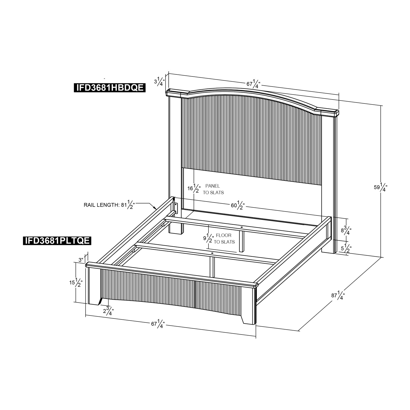 IFD Ridge Queen Bed (I2H)