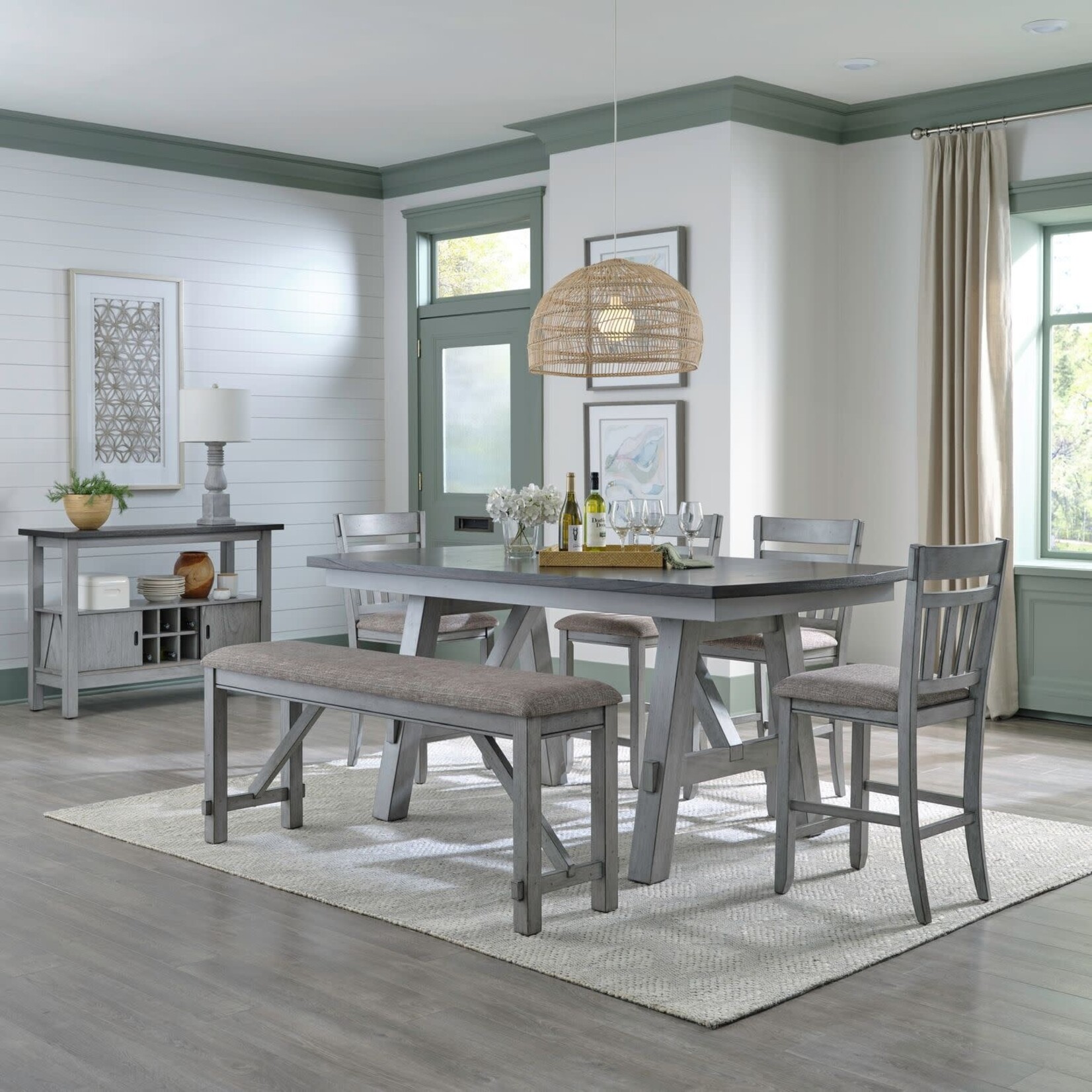 Liberty Furniture Newport 6pc Trestle Table Set