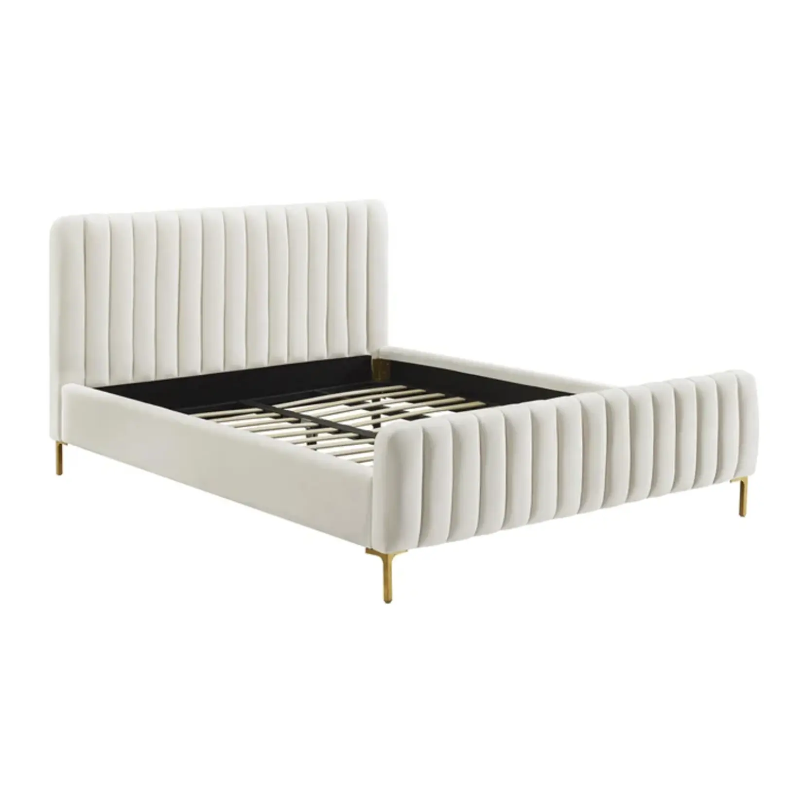 TOV Angela Full Size Bed Velvet Cream