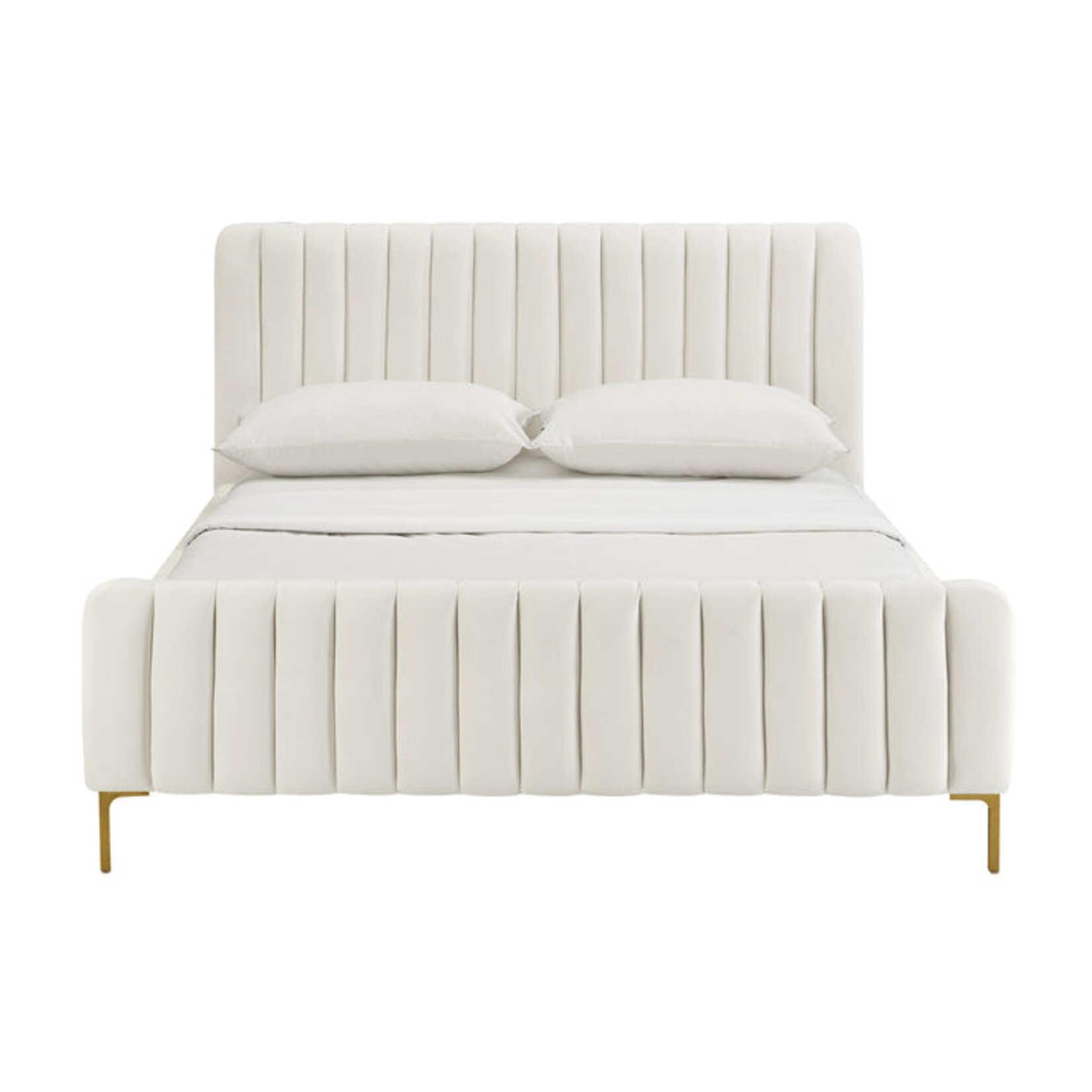 TOV Angela Full Size Bed Velvet Cream