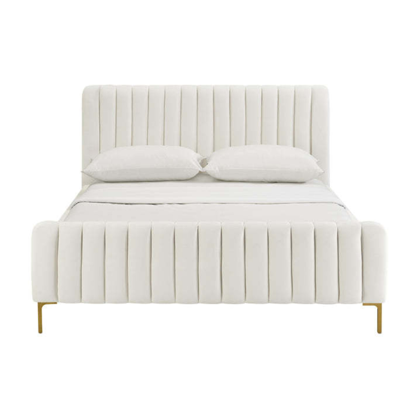 TOV Angela Full Size Bed Velvet Cream