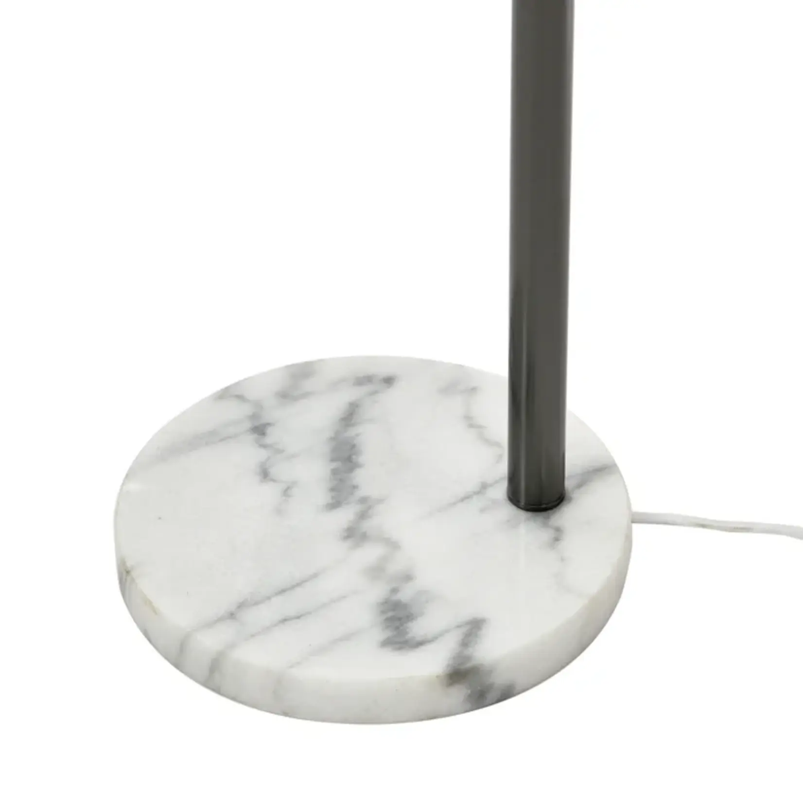 Stylecraft Steel Floor Lamp - white w/ marble bottom (L5M)